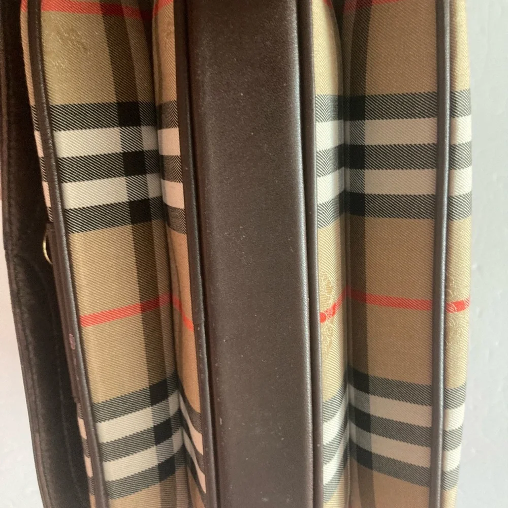 Burberry Crossbody bag Check Tan,Brown,Red.Beautiful Vintage - Picture 10 of 15